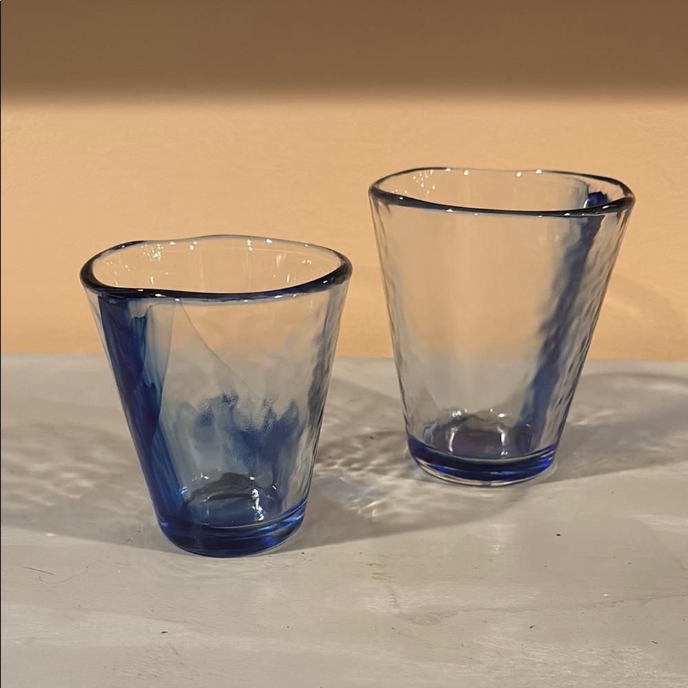 Elegant Blue Glass Tumblers